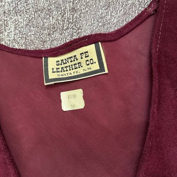 Women's Vintage 70's Santa Fe Leather Co Suede Handmade Vest Ponco Jacket Sz 10 - Picture 4 of 7